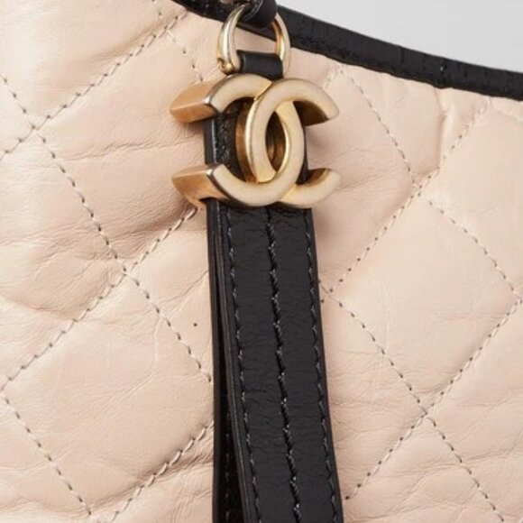 Chanel Beige/Black Quilted Leather Medium Gabrielle Hobo Bag - Picture 5 of 11